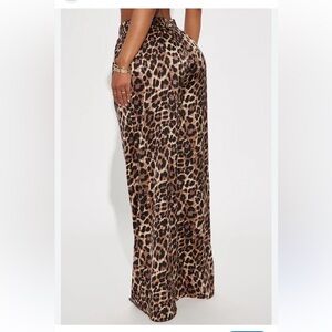 Zara Brown and Black silky leopard wide legged  Bottoms